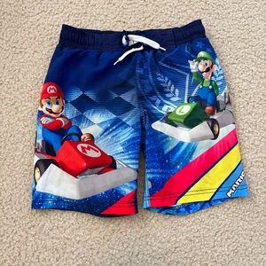 Mario Kart Kids Blue Swim Shorts Size XS 4/5